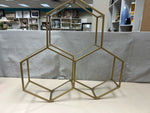 GOLD METAL GLASS SHELF