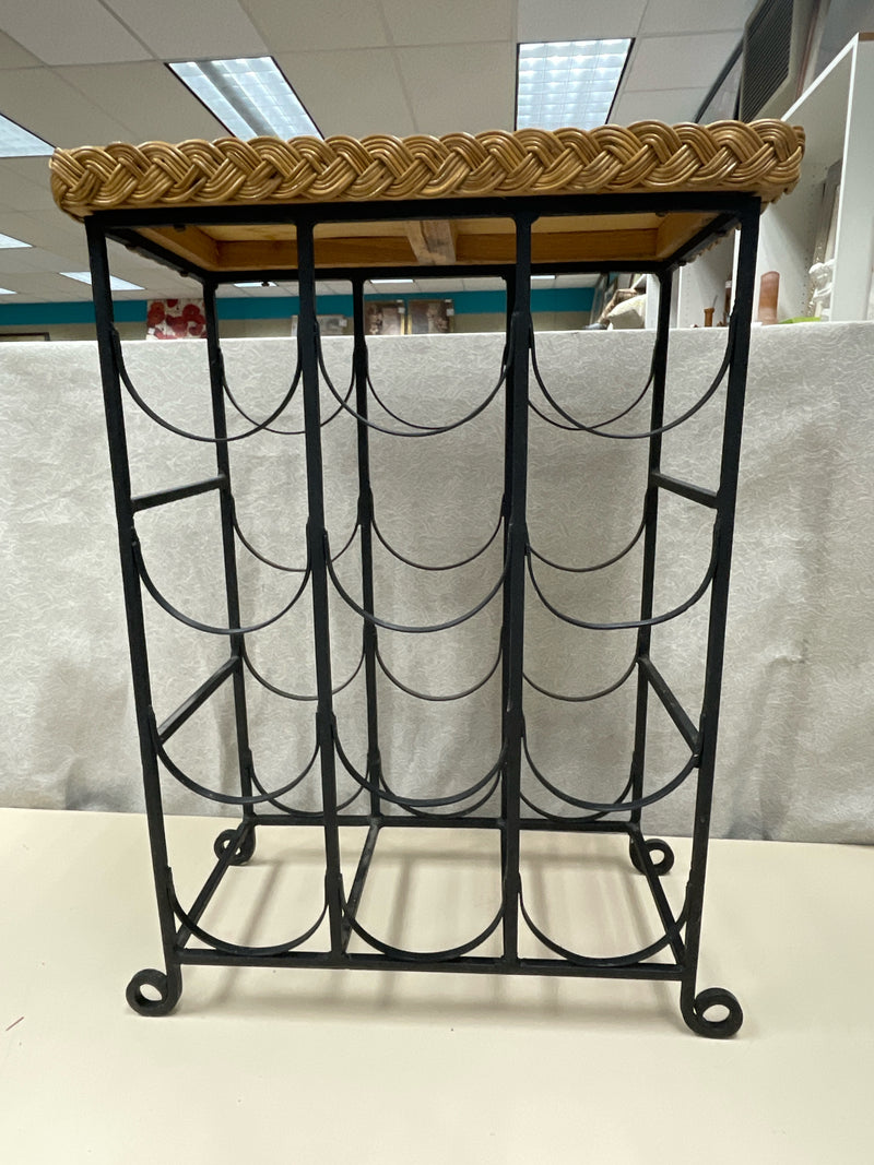 WEAVE TOP METAL WINE RACK