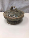 HANDMADE TEXTURED DISH W/LID