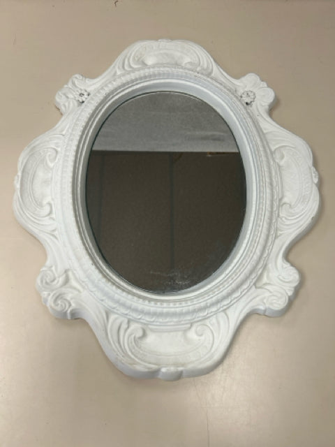 CREAM CERAMIC ORNATE MIRROR