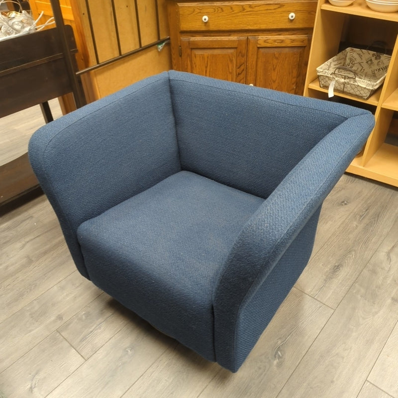 DARK BLUE SWIVEL ARMCHAIR