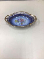 BLUE/GOLD FLORAL SOAP DISH