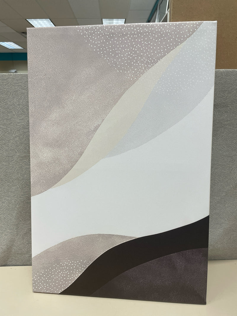GRAY/BLACK/WHITE ABSTRACT CANVAS