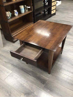 BROWN END TABLE WITH 1 DRAWER
