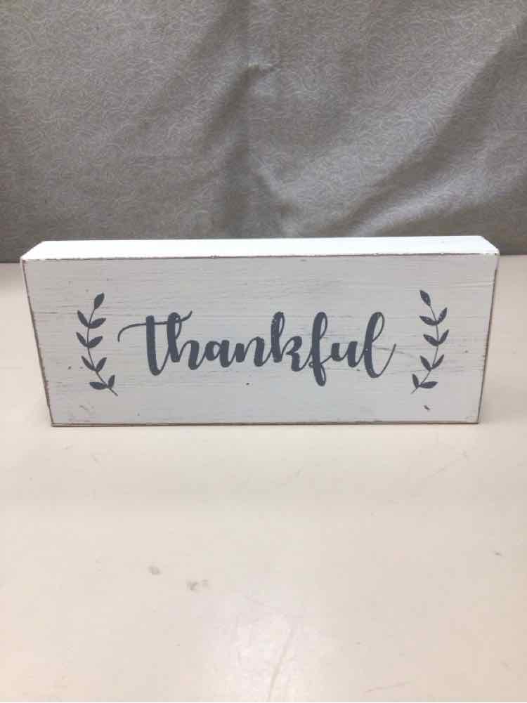 ''THANKFUL'' WHITE SIGN
