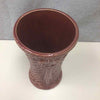 RED CERAMIC VASE W/WEAVE DETAIL