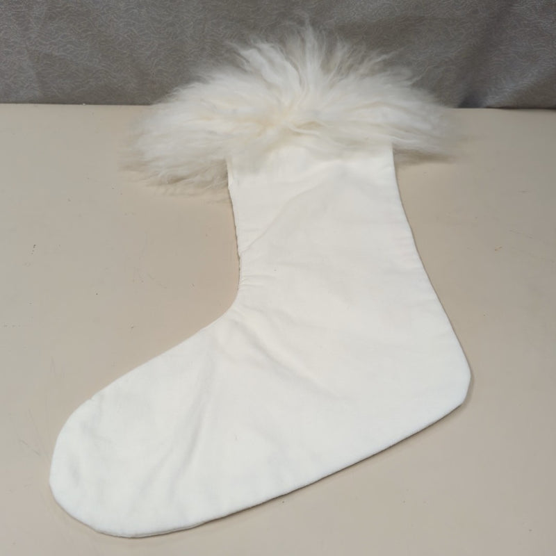 WHITE FURRY STOCKING