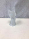 FROSTED GLASS ANGEL CANDLE HOLDER