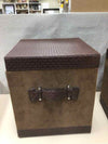LARGE CORDUROY/LEATHER BOX