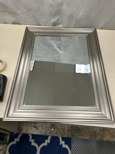 SILVER FRAMED MIRROR