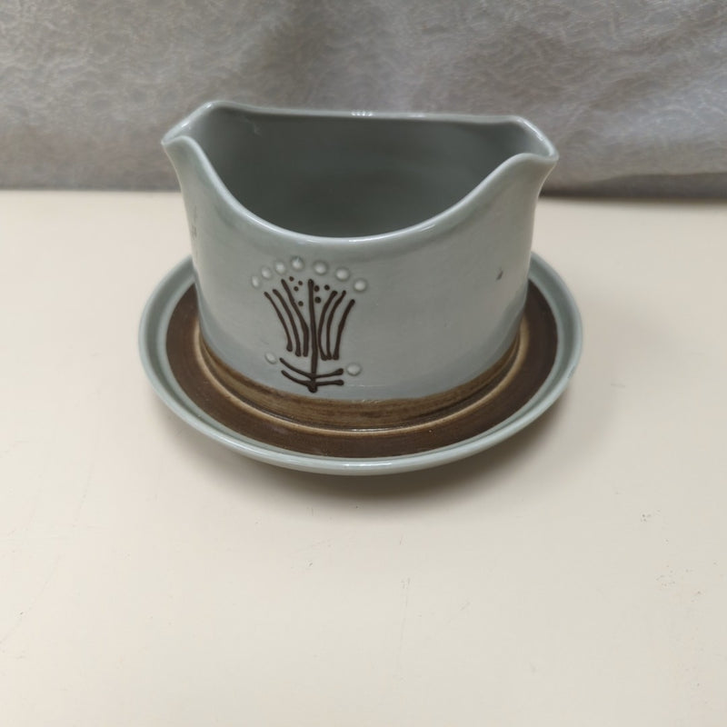 BLUE/BROWN CERAMIC DISH