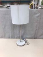 WHITE/STONE SILVER LAMP