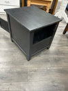 BLACK END TABLE W/GLASS CABINET