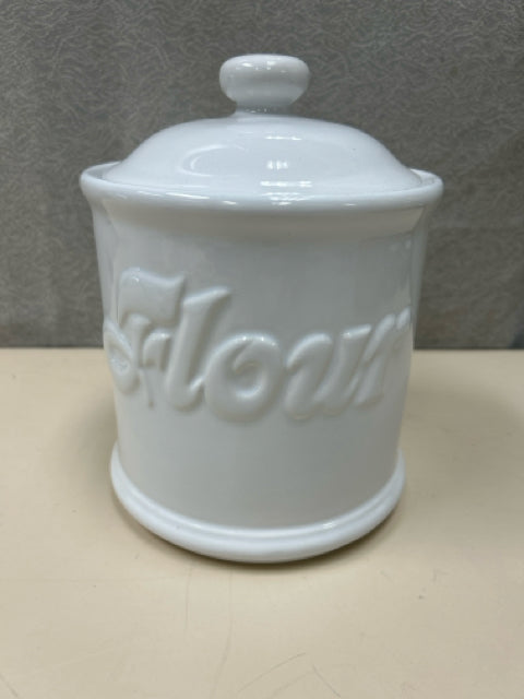 WHITE CERAMIC "FLOUR" CONTAINER