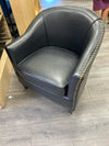 BLACK/GOLD RIVETED ARMCHAIR