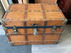 VINTAGE WOOD LEATHER TRUNK