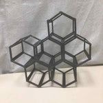 GREY METAL WINE RACK