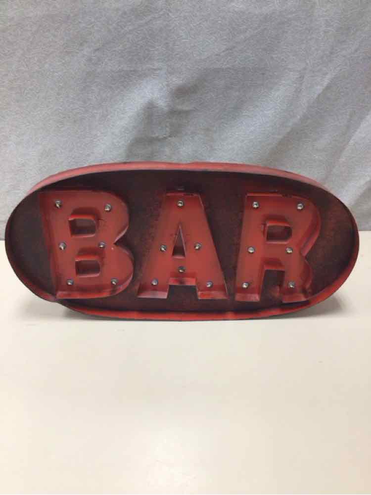 RED BAR SIGN W/LIGHTS