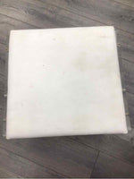 WHITE OTTOMAN W/GLASS
