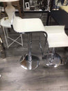 2 WHITE/SILVER ADJ. BARSTOOLS