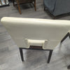 2 CREAM FAUX LEATHER CHAIRS