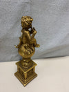 GOLD CHERUB W INSTRUMENT DECOR