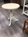 WHITE CIRCULAR END TABLE