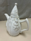 SHIMMERY WHITE SNOWMAN TEAPOT