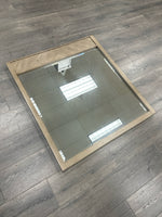 BROWN WOOD PANEL TOP MIRROR
