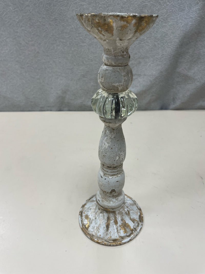 DISTRESSED METAL CANDLESTICK