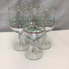 4 HOLLY THEME STEMWARE GLASSES