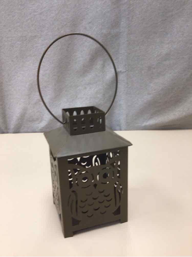 OWL CUTOUT  METAL LANTERN