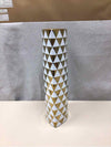 GOLD/WHITE TRIANGLE PATTERN VASE