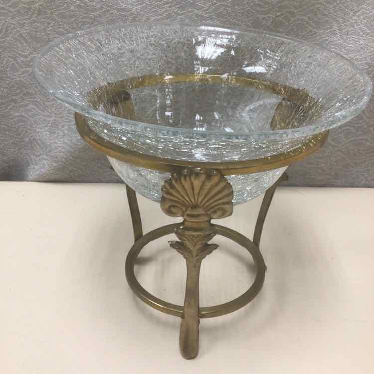 2 PIECE GOLD/GLASS BOWL