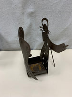 BROWN METAL ANGEL CANDLE VOTIVE