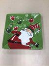 GREEN SANTA COOKIE PLATE