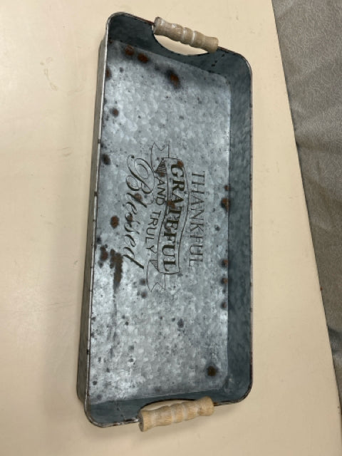 SILVER "GRATEFUL" DIST METAL TRAY