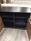 BROWN BLACK WOOD STORAGE CABINET