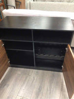 BROWN BLACK WOOD STORAGE CABINET