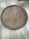 BOW-LEGGED ROUND END TABLE