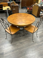 ROUND PINE TABLE W/4 CHAIRS