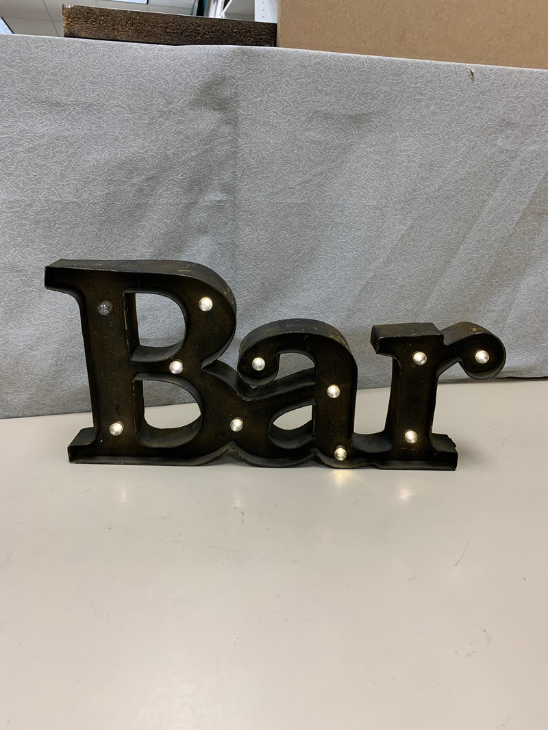 RUSTIC LIGHT UP "BAR" SIGN