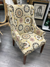 CREAM BROWN WHITE CIRCLE DESIGN CHAIR
