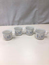4 VINTAGE BLUE/BROWN MUGS