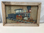 TRAIN PAINTING ON SLATE