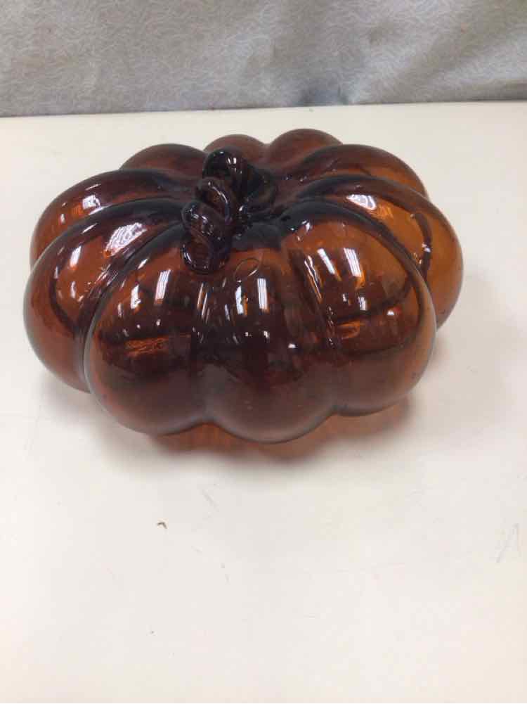 BROWN GLASS PUMPKIN
