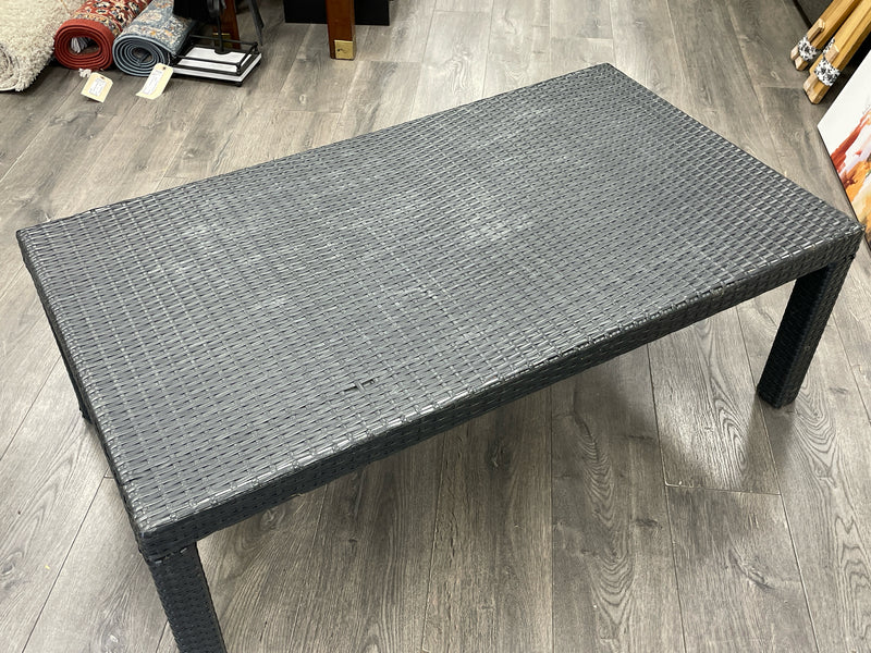 BLACK WOVEN PATIO TABLE
