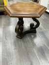 WOOD SIX SIDED END TABLE