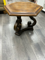 WOOD SIX SIDED END TABLE
