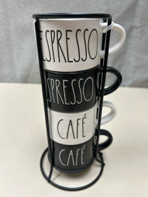 4 ESPRESSO MUGS W/HOLDER